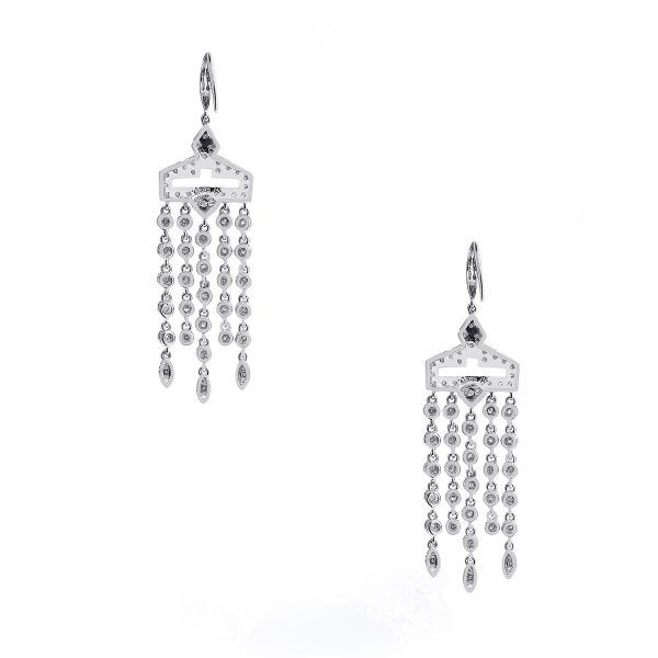 white gold chandelier diamond earrings