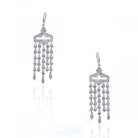 white gold chandelier diamond earrings