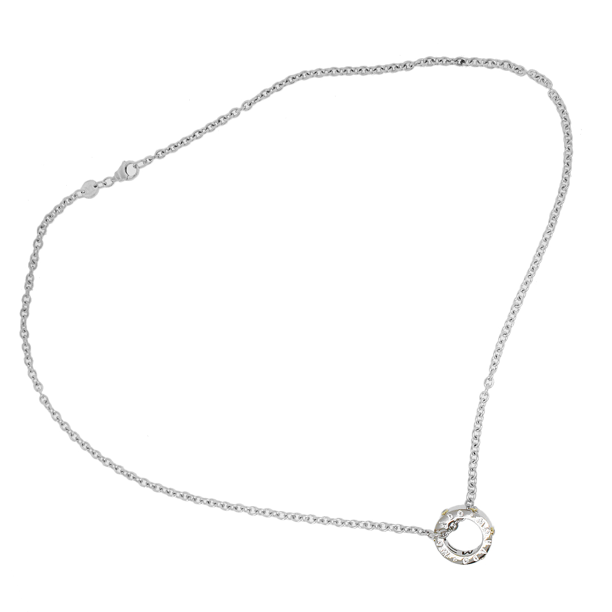 Movado 18k Two Tone 0.18ctw Diamond Circle Pendant Necklace