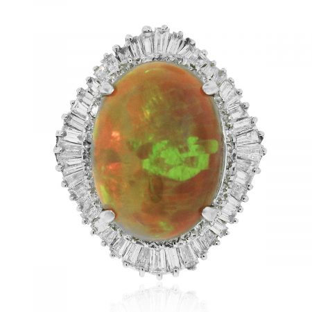 GIA Certified Opal and diamond ring