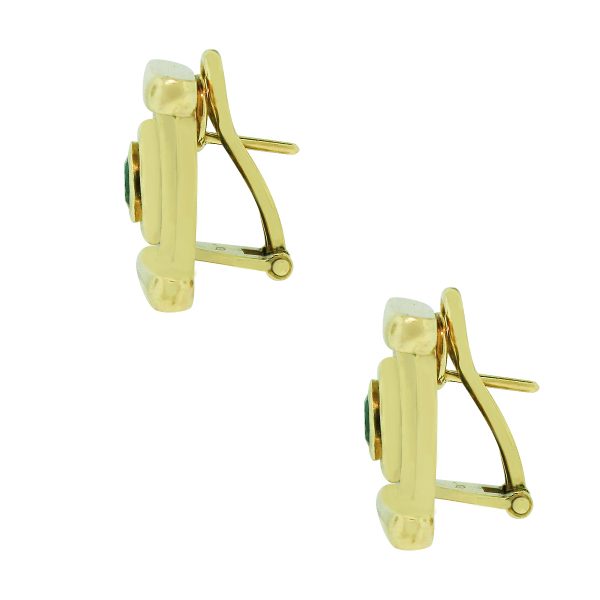 yellow gold emerald earrings