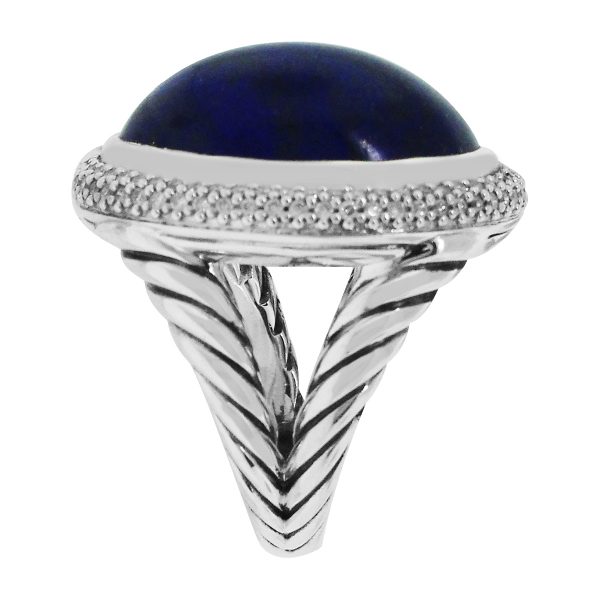 David Yurman David Yurman Sterling Silver 1.35ctw Diamond and Lapis Lazuli Ring