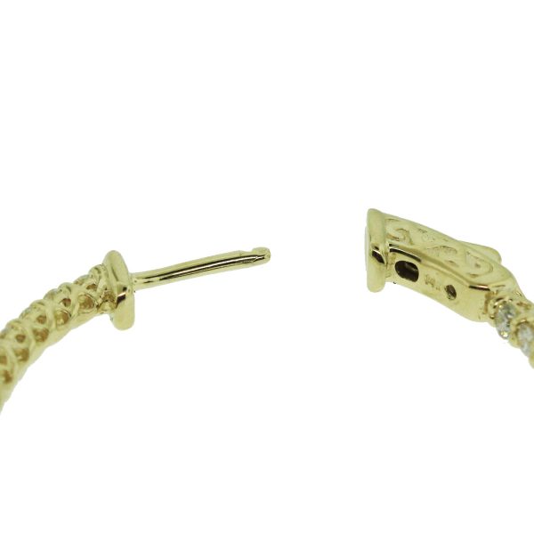 yellow gold diamond hoop earrings