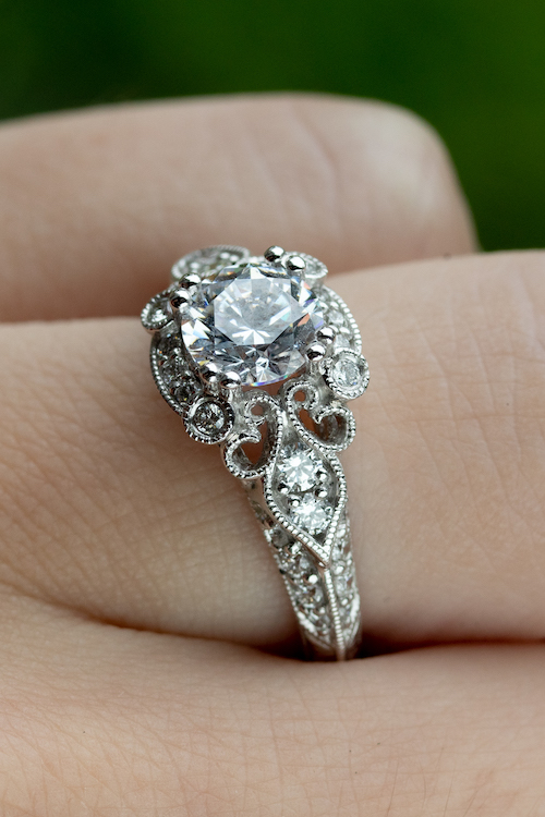 unique floral engagement ring