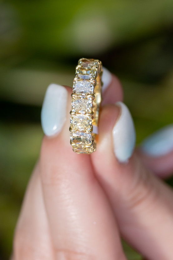 yellow gold diamond band