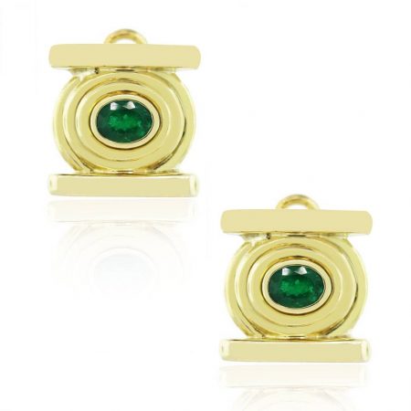 yellow gold emerald earrings