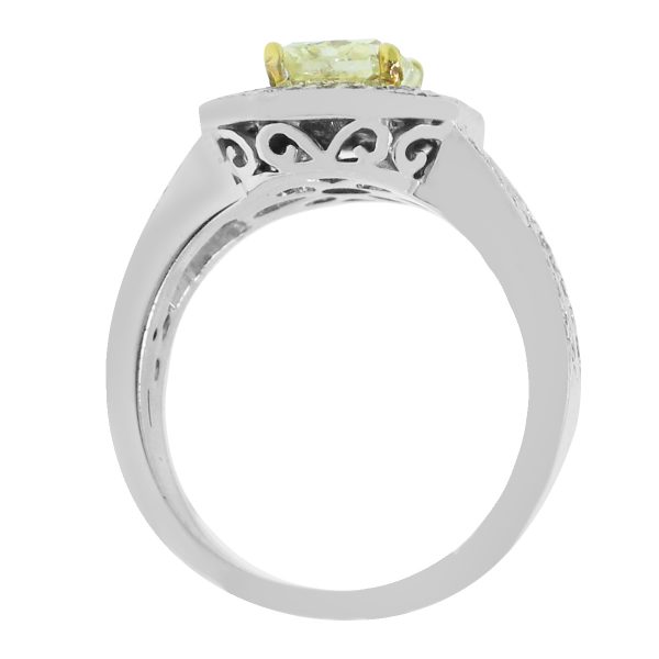 White Gold Fancy Yellow Diamond Ring