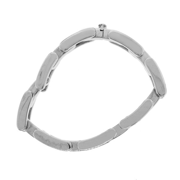 18k White gold solid link diamond bracelet