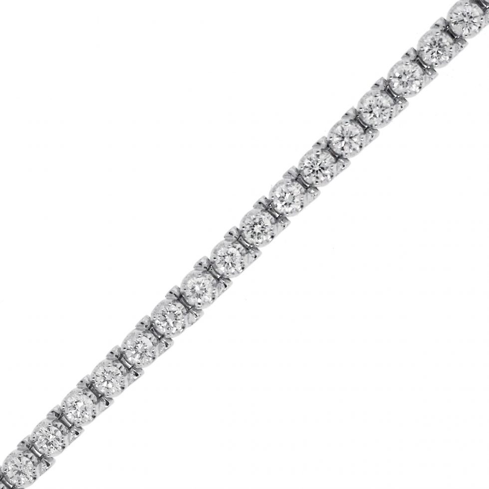 14k White Gold 3ctw Round Diamond Tennis Bracelet