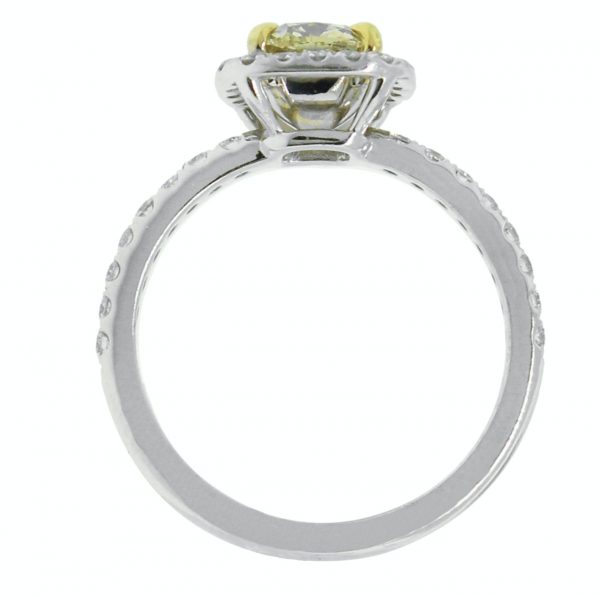 18k White Gold Fancy Color Enagement Ring