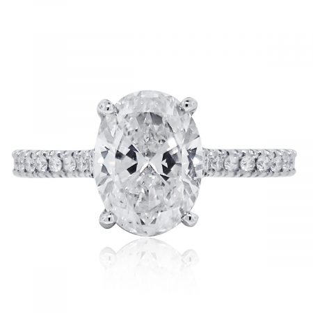 Platinum 2.53ct Diamond Oval GIA Ceritified Engagement Ring