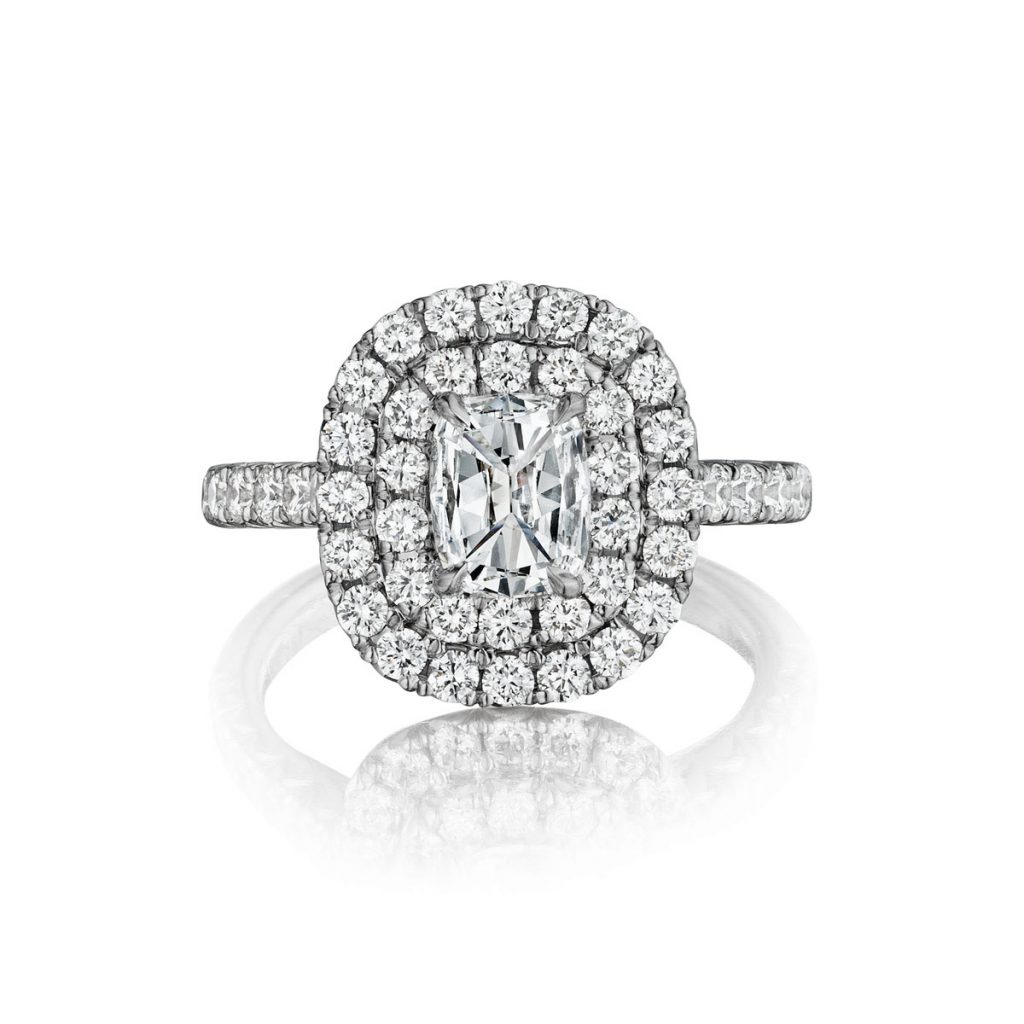 pave diamond halo ring