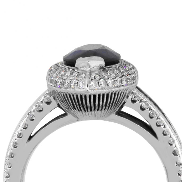 sapphire ring with diamond halo setting