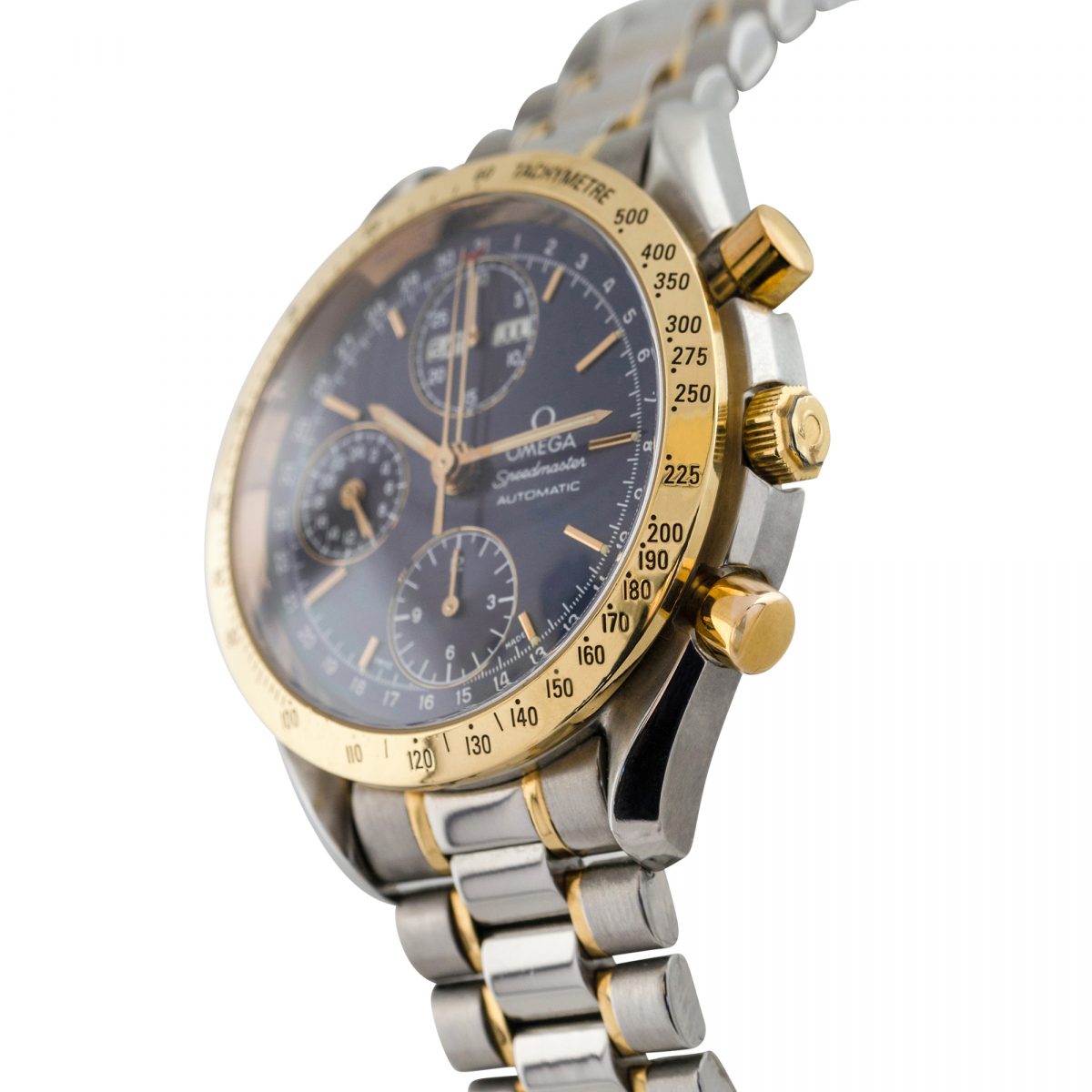 omega speedmaster day date blue