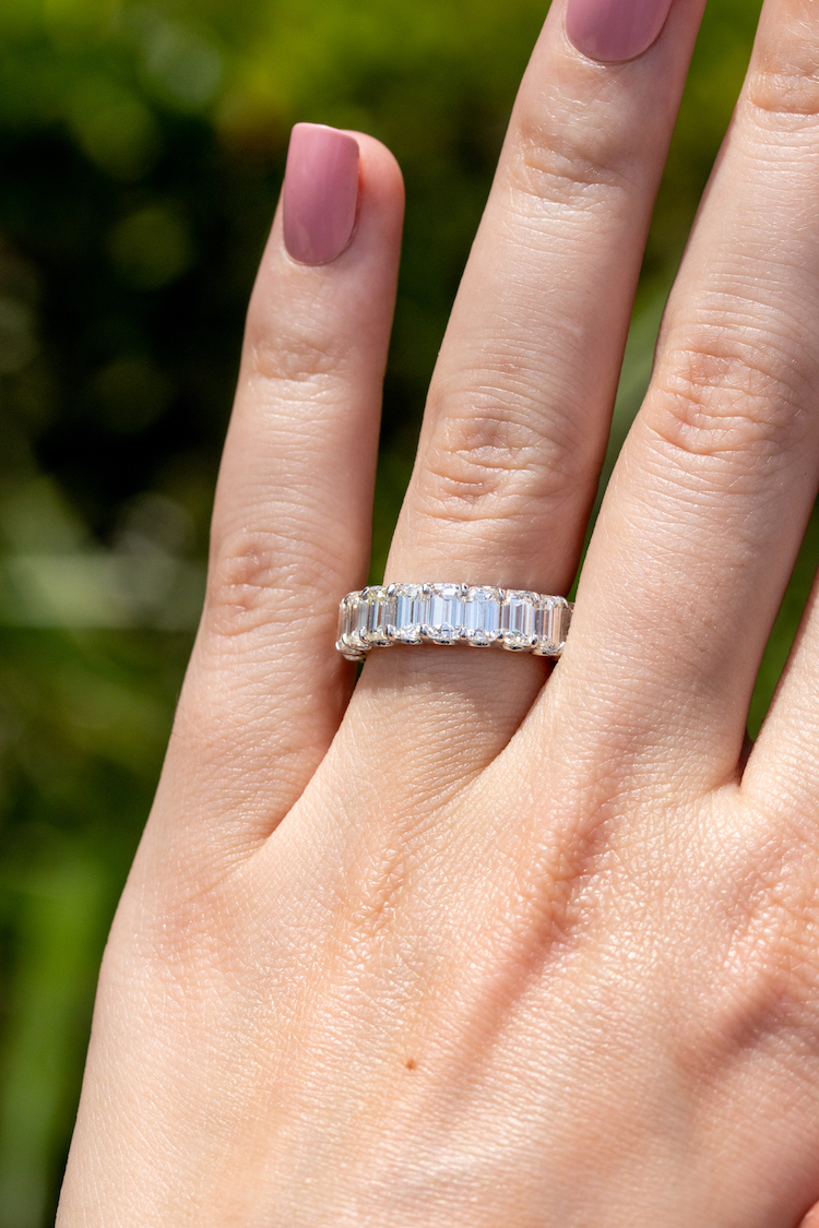 diamond ring with green stone