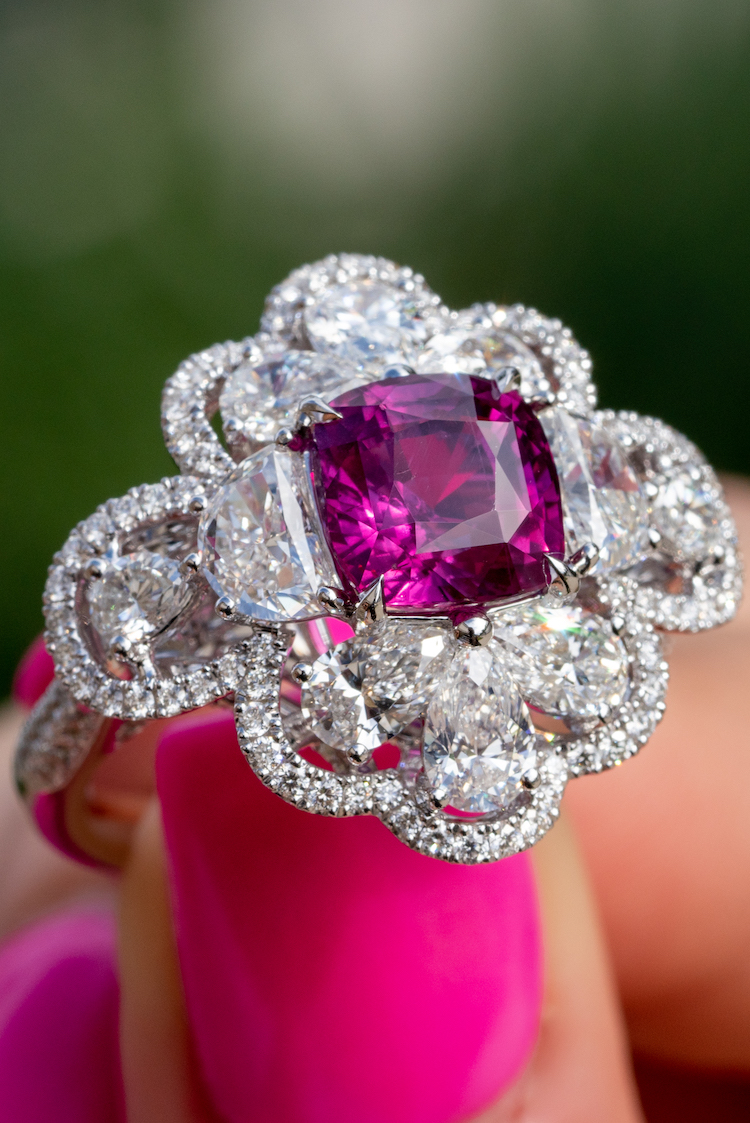 pink sapphire cocktail ring