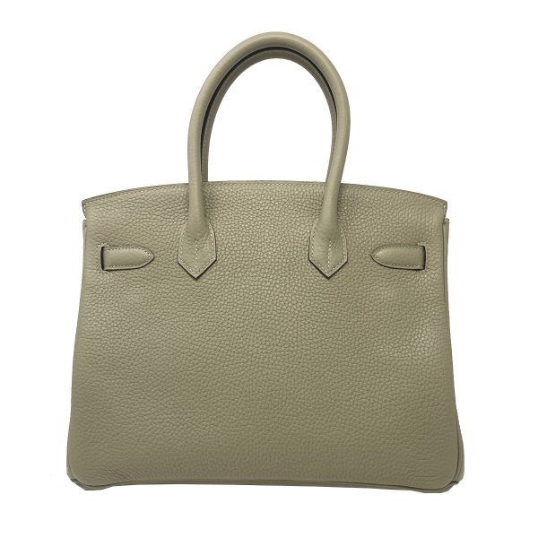 Hermes Birkin 30cm Sauge Clemence Leather Handbag