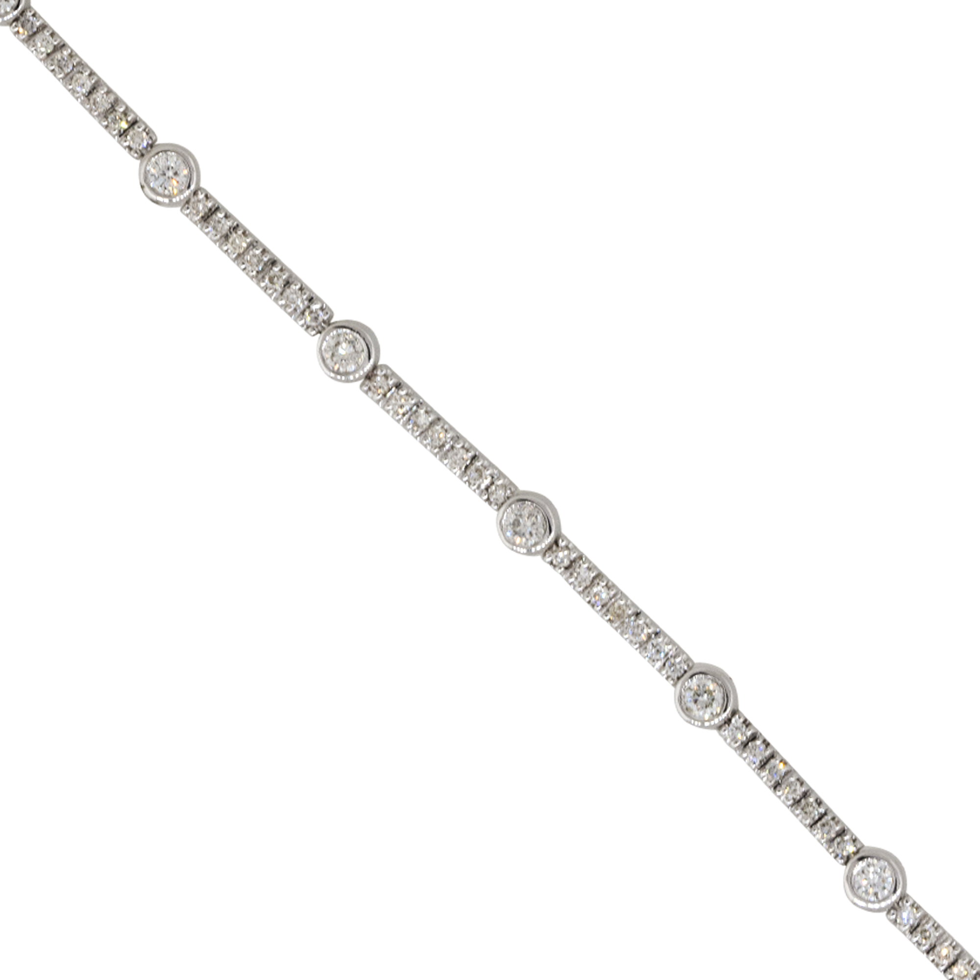 18K White Gold 7.48ctw Diamond Extra Long Functional Zipper Necklace