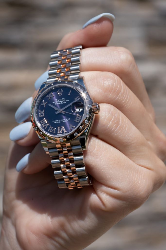 Rolex Datejust watches on the wrist