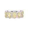 18k White Gold 2.42ctw Five Oval Fancy Yellow Diamond Halo Ring