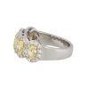 18k White Gold 2.42ctw Five Oval Fancy Yellow Diamond Halo Ring