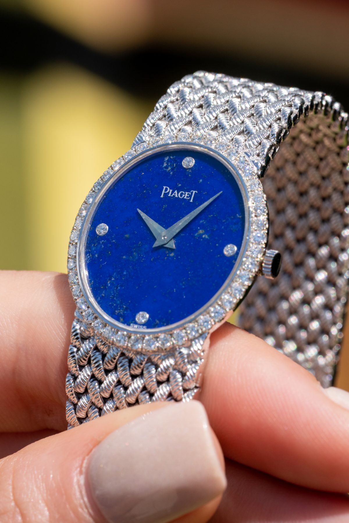 a lapis dial Piaget watch