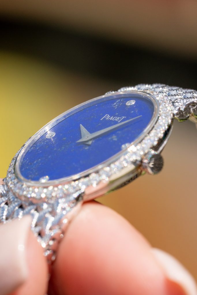 the movement of the lapis dial Piaget watch