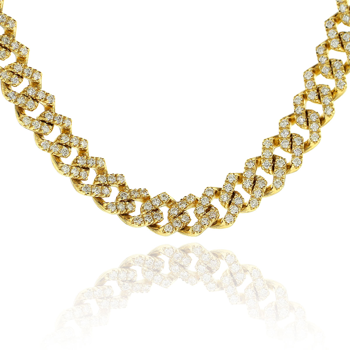 cuban diamond link yellow gold