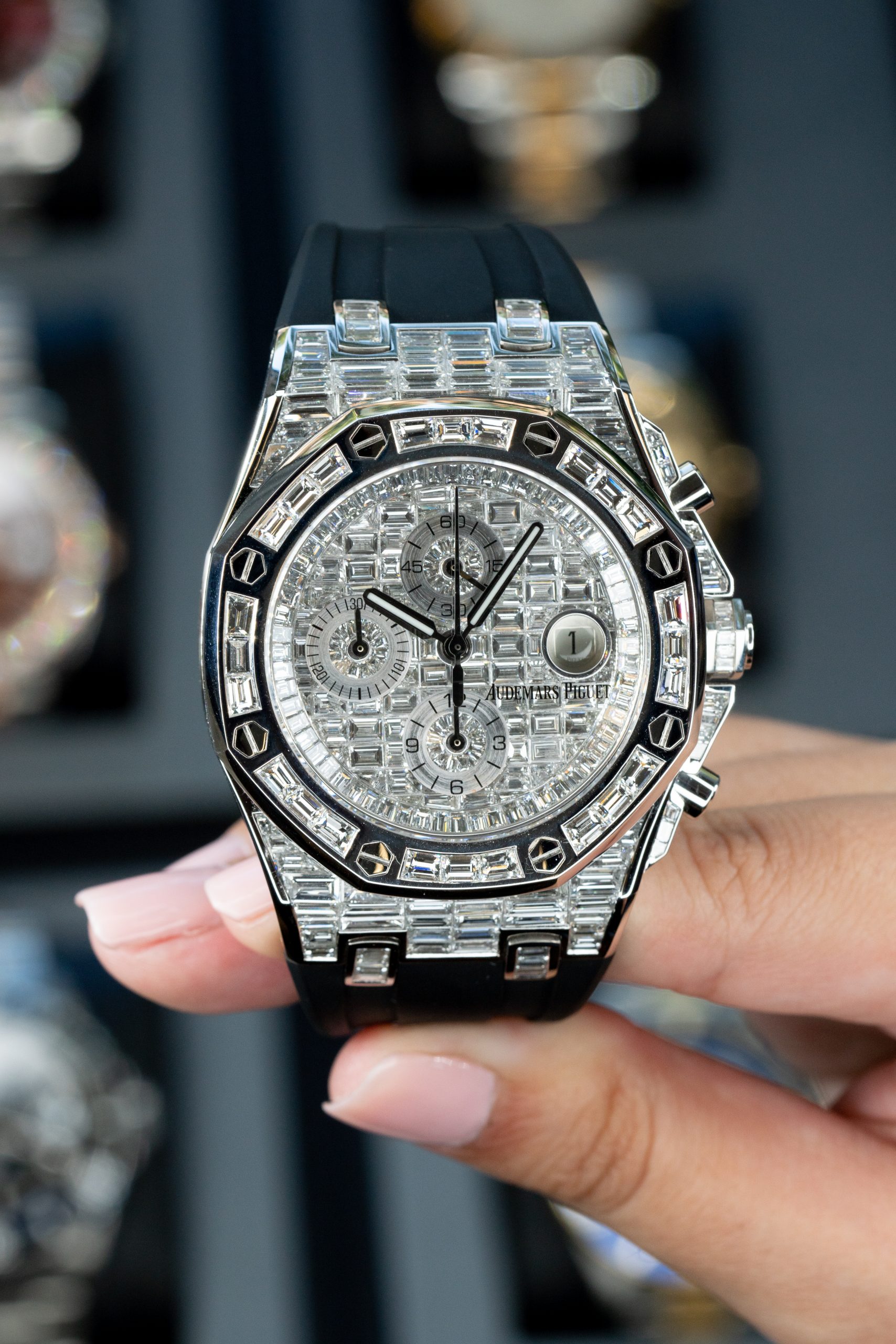 Audemars piguet ap royal 2025 oak offshore diamond baguette