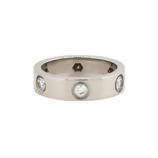 Cartier 18k White Gold Six Diamond Love Ring