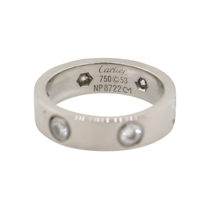 Cartier 18k White Gold Six Diamond Love Ring