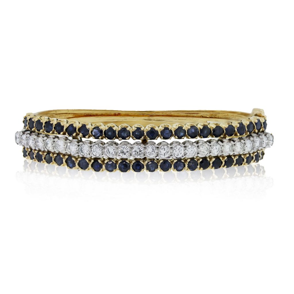 bangle bracelet diamond sapphire