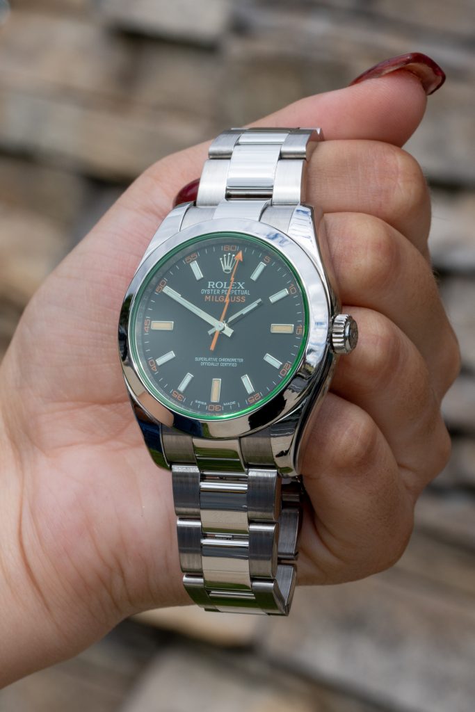 the Rolex Oyster Perpetual Milgauss dial