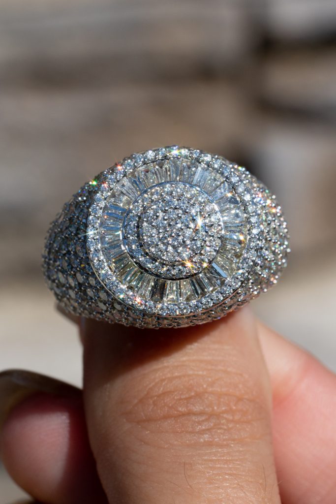 925 Sterling Silver InterTwined Three-Dimensional Rose Ring White Zircon Full  Diamond Ring Ladies Temperament Elegant