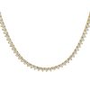 18k Yellow Gold 8.74ctw Round Diamond Three Prong 16" Tennis Necklace