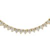 18k Yellow Gold 8.74ctw Round Diamond Three Prong 16" Tennis Necklace - Image 2