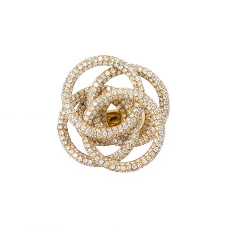 18k Yellow Gold 7.19ctw Diamond Pave Multi Circle Ring