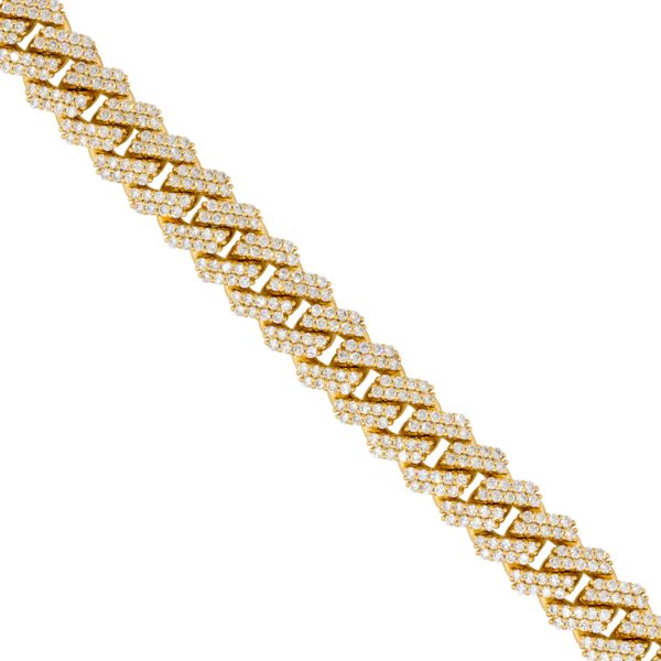 14k Yellow Gold 8.94ctw Diamond Pave Cuban Link Chain Bracelet