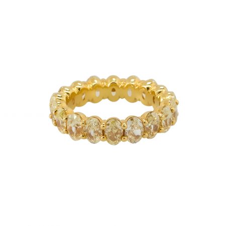 18k Yellow Gold 6.62ctw Fancy Yellow Oval Cut Eternity Band