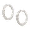 18k White Gold 16.52ctw All Diamond Pave Hoop Earrings