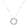 18k White Gold 0.81ctw Diamond Circular Pretzel Pave Pendant Necklace