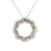 18k White Gold 0.81ctw Diamond Circular Pretzel Pave Pendant Necklace