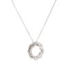 18k White Gold 0.81ctw Diamond Circular Pretzel Pave Pendant Necklace