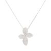 18k White Gold 1.44ctw Diamond Pave Flower Pendant Necklace