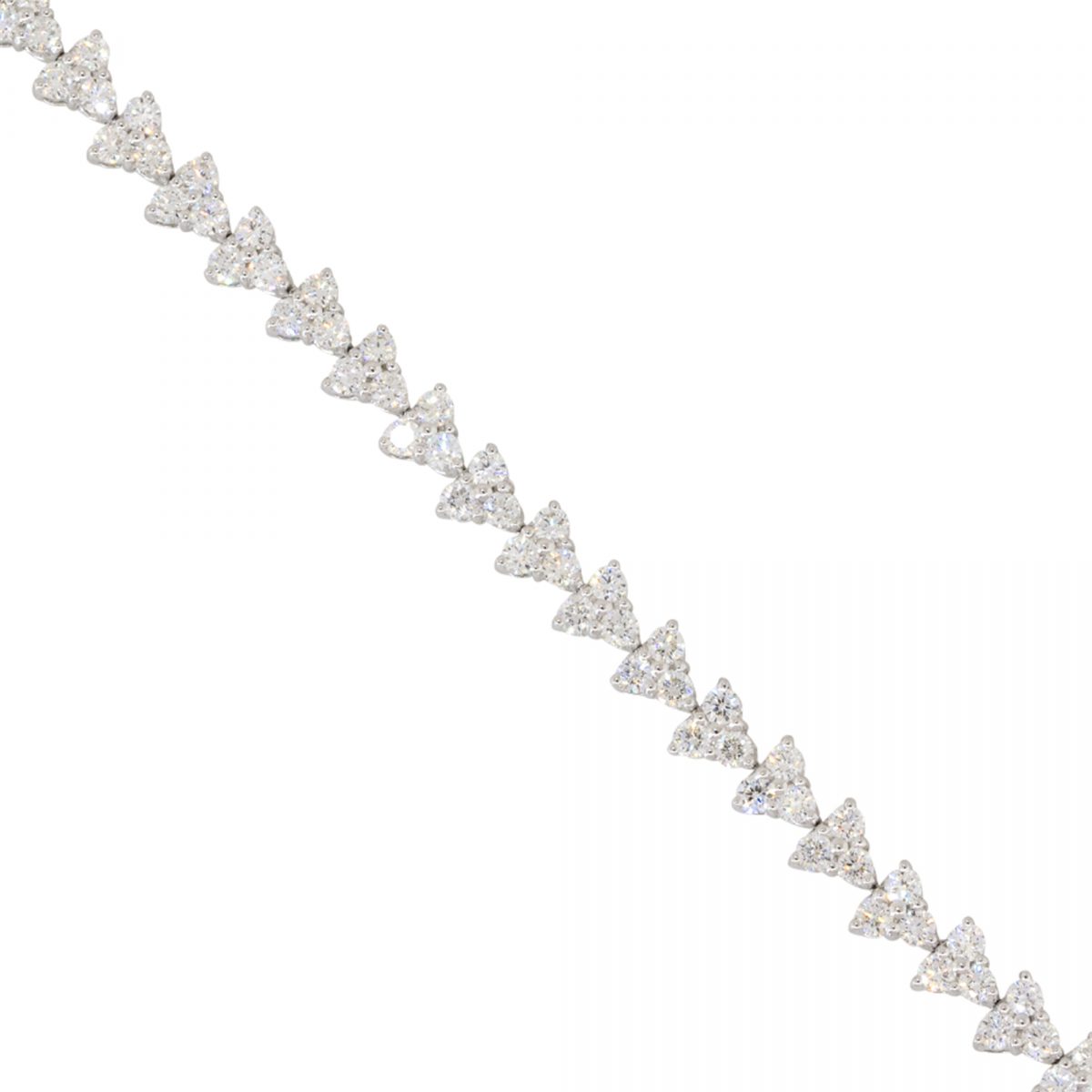 18k White Gold 4.21ctw Diamond Three Stone Tennis Bracelet