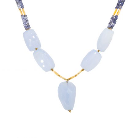 18k Yellow Gold Chalcedony Long XL Necklace
