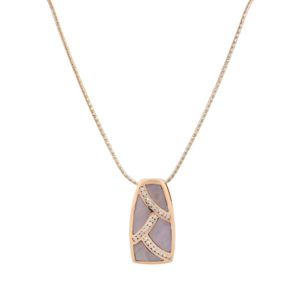 14k Rose Gold 0.60ctw Diamond & Mother of Pearl Pendant Necklace