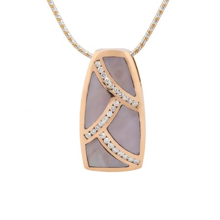 14k Rose Gold 0.60ctw Diamond & Mother of Pearl Pendant Necklace