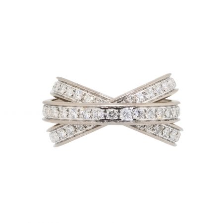 Cartier Trinity 18k White Gold 1.50ctw Rolling Diamond Ring
