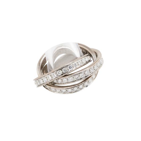 Cartier Trinity 18k White Gold 1.50ctw Rolling Diamond Ring